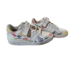 Adidas forum low shoes white multicolor womens size 6